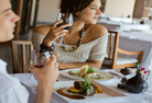 People Eating at Restaurant