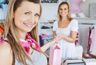 women shopping using retail merchant services